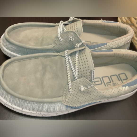 EUC Men's Hey Dude shoes, size 9, color: grey and blue - Picture 4 of 4